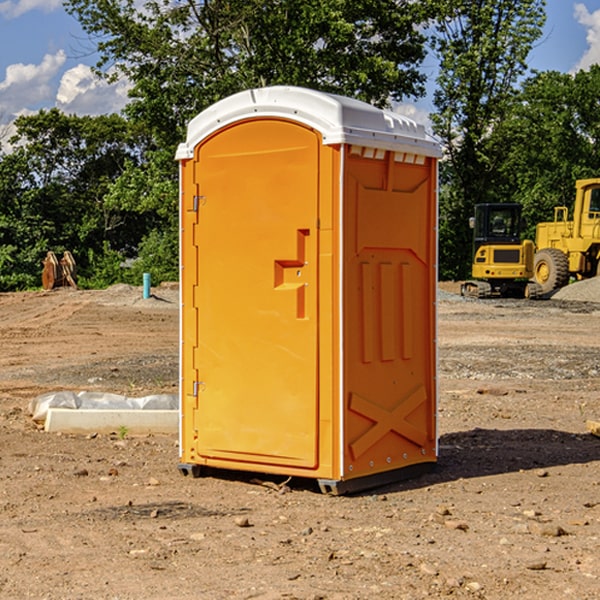 how often are the portable restrooms cleaned and serviced during a rental period in Hamburg